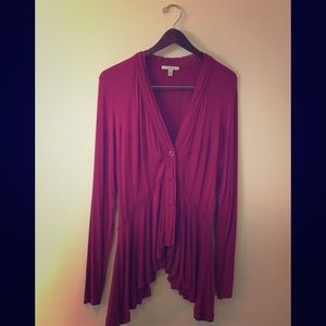 Anthropologie Bordeaux flirty dark berry cardigan